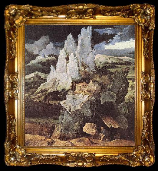 framed  Joachim Patinir St Jerome in Rocky Landscape, ta009-2